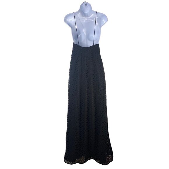TOPSHOP‎ Womens Halter Neck Long Dress Black Size 6 Polyester - Picture 9 of 10